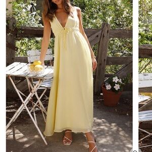 Elegant Yellow Maxi Dress